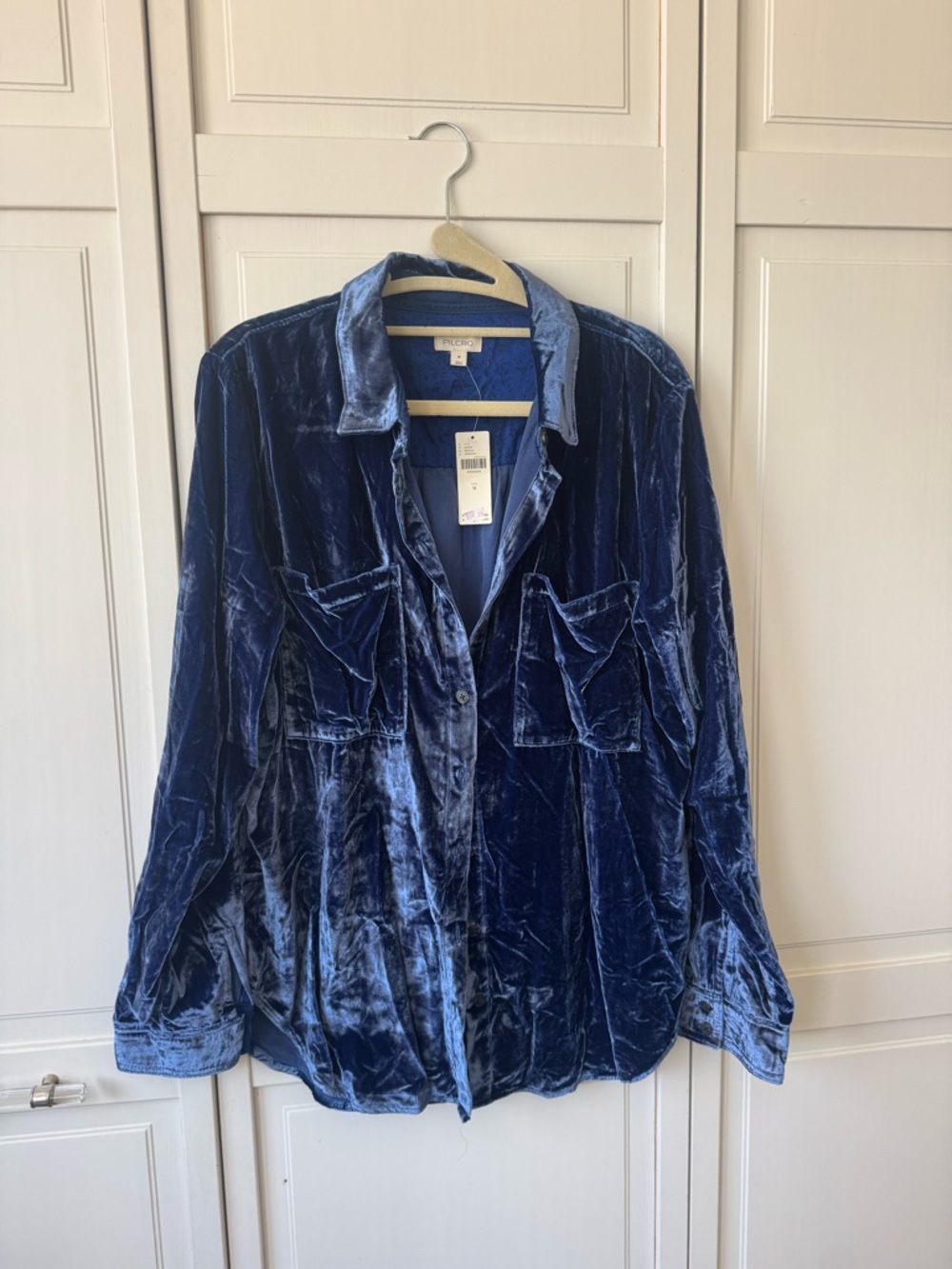 Pilcro Sapphire Velvet Shirt
